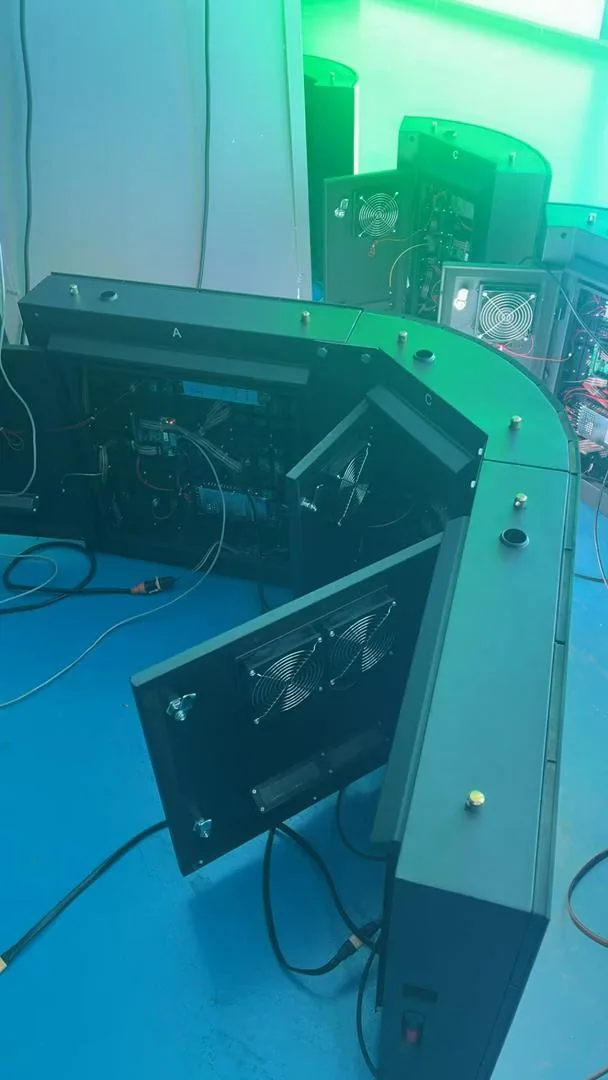 Curved LED cabinet rear assembly