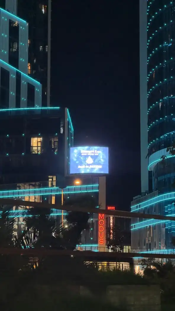 Curved roadside LED billboard